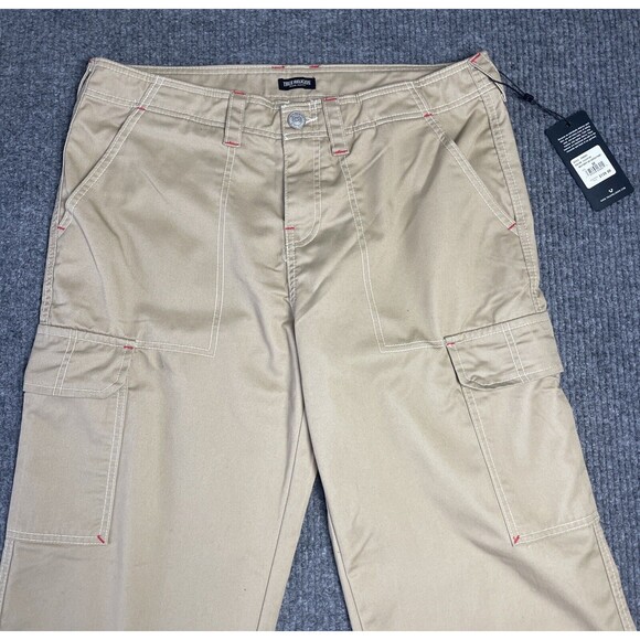 True Religion Women Size 32 Travertine Military Single Needle Cargo Pants 208061 - Picture 3 of 12